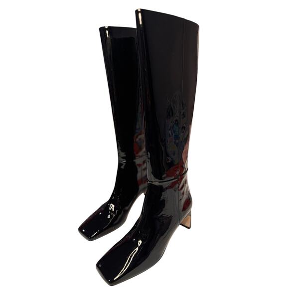 Aeyde Black Patent leather Tove Knee High Boot size 41  /US 10 - Picture 3 of 16